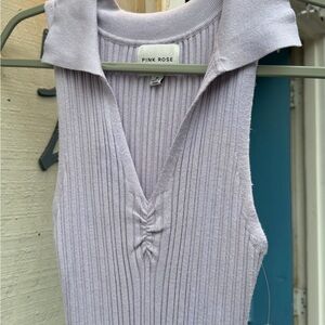 Pink Rose Lavender Sleeveless Bodycon Ribbed Maxi Dress size Medium